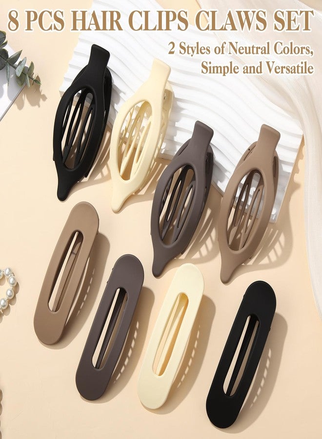 ProSuites 8 PCS Flat Hair Clips, 2 Styles French Claw Clips Strong Hold for Women Girls Thin Hair - Image 4